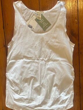 H&M Smocked Maternity Organic Cotton Scoop Neck Tank